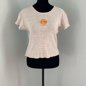 Vintage 1990 Hard Rock Cafe Hollywood Baby Doll T-Shirt Beige Women’s Medium